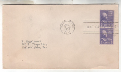 USA FDC 1938 Presidential issue