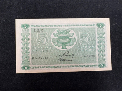 5 markkaa 1939 Litt. D