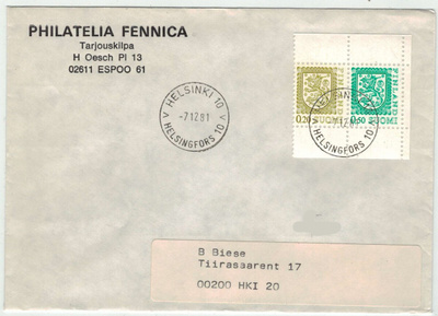 1978 20p ja 50p AV 9:stä kirjeellä