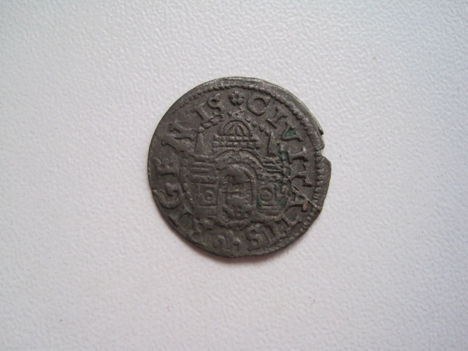 RIGA SHILLING 1577 RIGENIS.  128