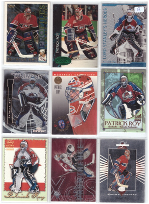 9 x Mv PATRICK ROY Avalance, Canadiens, Erikois/Parallel ym.
