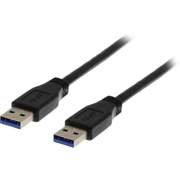 Deltaco USB 3.0 kaapeli A uros - A uros, 1m, musta *UUSI*