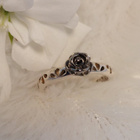 Spinning Jewelry, 925 hopea sormus mustalla ruusulla. 16,5 - pikkukuva 5