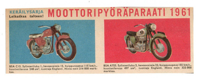 Seura-lehden keräilysarja Moottoripyörät BSA C15 ja BSA A755