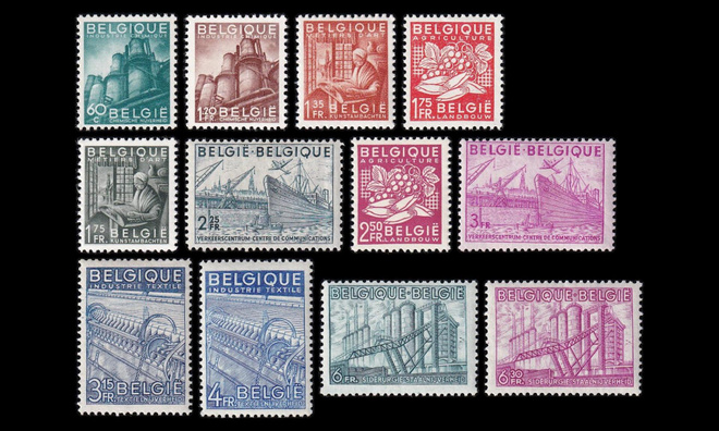Belgia 804-15 ** Viennin edistäminen (1948)