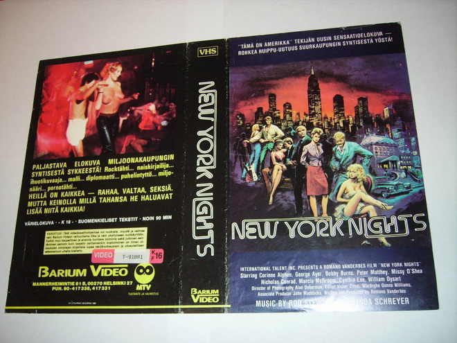 Vhs kansipaperi Fix -  NEW YORK NIGHTS (Sis.postikulut)
