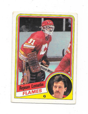 1984-85 OPC #228 Rejean Lemelin , Calgary Flames MV