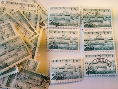 Malli 1954 Helsinki vihreä postimerkki 100 markka