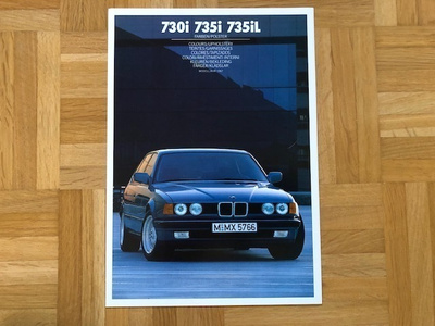 Esite BMW E32 700-sarja värikartta, 1987. 7-sarja