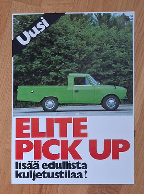 1980 Moskvitsh Elite Pickup esite - KUIN UUSI -suomalainen