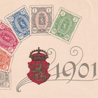 POSTIMERKKIEN 1901 MUISTOKORTTI - pikkukuva 1