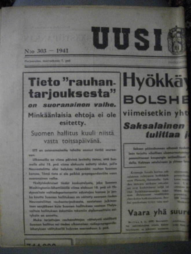 Uusi Suomi Nro 303/7.11.1941 (3.3)