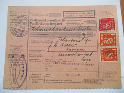 1935 Suomen Ayshireyhdistys vapaakirjeen postiennakko