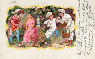 Vanha postikortti- Prinsessa Ruusunen