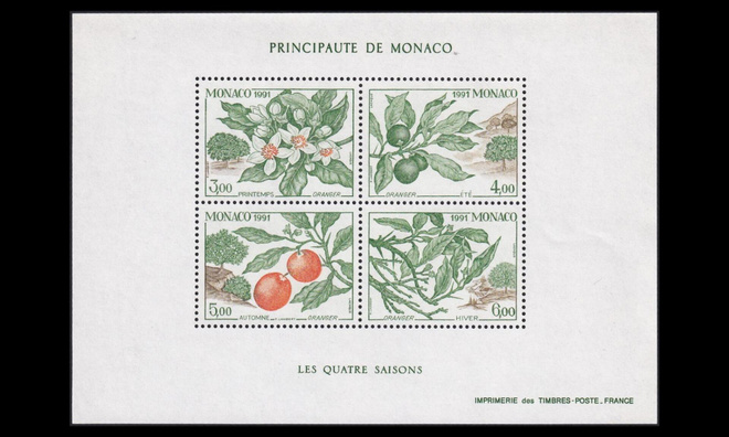 Monaco 2031-4BL52 ** Neljä vuodenaikaa luonto (1991)