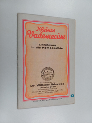 Willmar Schwabe : Einfuhrung in die Homöopathie