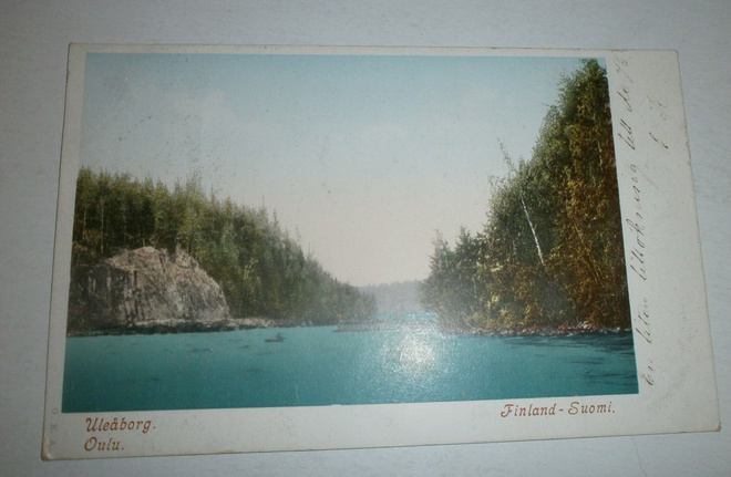 Oulu, näkymä vesistölle, vanha väripk, p. 1900-l. alku