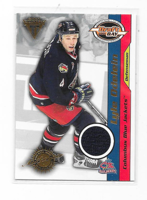 2001-02 Titanium Jersey #27 Lyle Odelein Blue Jackets gooni