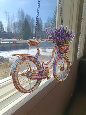 Polkupyörä laventelikukat taulu