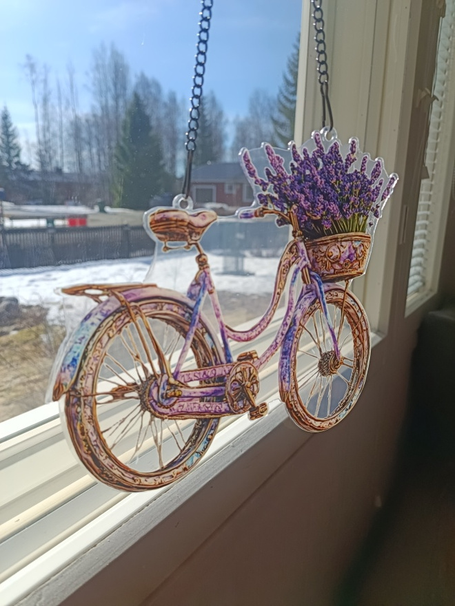 Polkupyörä laventelikukat taulu