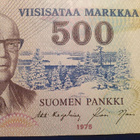 500 Markkaa 1975 B-sarjaa - Urho Kekkonen - varsin hyvä - pikkukuva 2