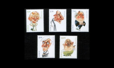 Norja 1394-8 ** Näyttelijöitä karikatyyrejä (2001)