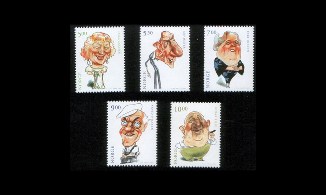 Norja 1394-8 ** Näyttelijöitä karikatyyrejä (2001)
