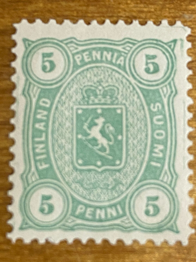 VAAKUNAMERKKI 1885 5 PENNIÄ**