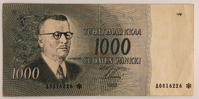 1000 markkaa 1955 A0016226*