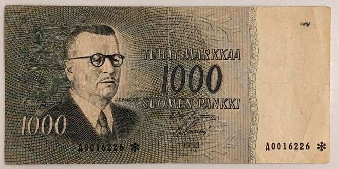 1000 markkaa 1955 A0016226*