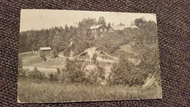 Karja-Lohja . Mustavalkoinen kulkenut kortti.