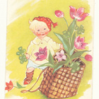 Helga SJÖSTEDT-Poika ja kukkakori - 1958 - pikkukuva 1
