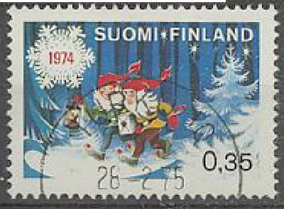 1974 joulumerkki Helsinki-75  loisto