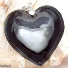 1087 .. Käsintehty Lampwork Sydän Taidelasi .. Kaulakoru - pikkukuva 1