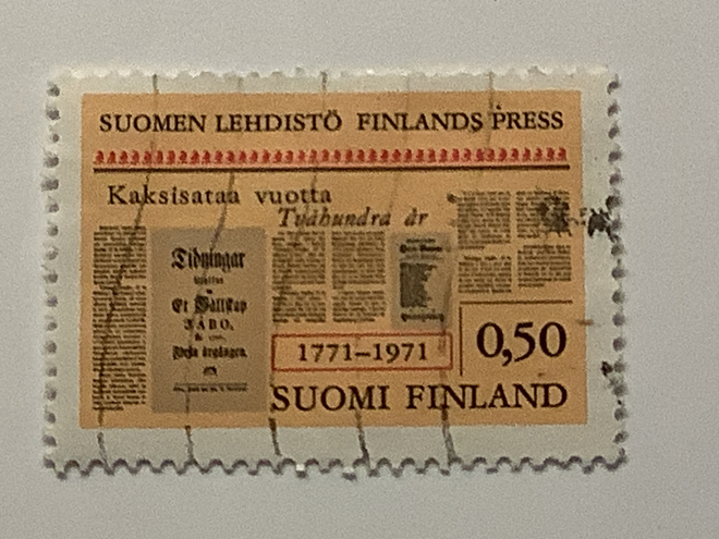 691 / 1971 Suomen lehdistö o leimattu