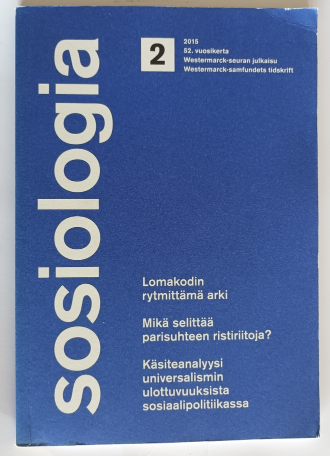 Sosiologia 2/ 2015, 52.vsk., Westermack -seura