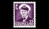 Grönlanti 31 ** Fredrik IX 15 öre violetti (1950)