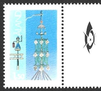 Åland 1985 Yleismerk 1,50 mk välilöpari logo ** LaPe 010 II
