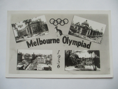1956 Melbourne olympiakortti lentopostina Keravalle