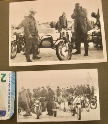 8 VANHAA Valokuvaa UPEAT Ralli Moottoripyörät n. 1960