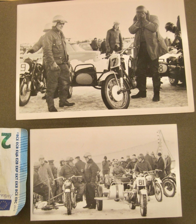 8 VANHAA Valokuvaa UPEAT Ralli Moottoripyörät n. 1960