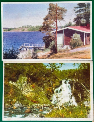 SUOMI 2 MAISEMAKORTTIA 1955/1961 PAPERITAIDE/KARTO