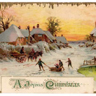 ANTIIKKIKORTTI / Kyläläisiä talvitaivaan alla. 1900-l. - pikkukuva 2
