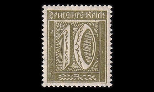 Reich 159 ** Käyttösarja 10 Pf Wz1 (1921)