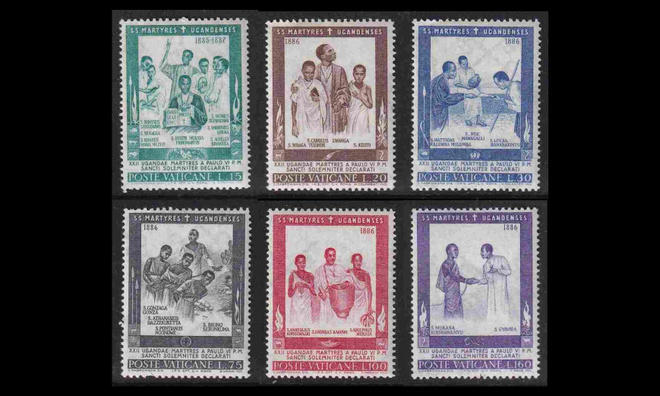 Vatikaani 471-6 ** Ugandan marttyyrit (1965)