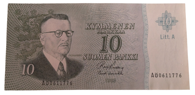 10 Markkaa 1963 Litt. A AÖ-sarjaa