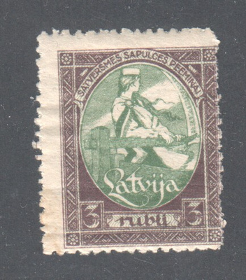 Latvia 1920 Mi 44 liimakkeellisena.