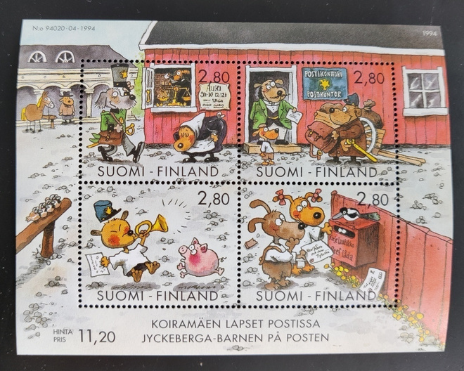 1994 blokki BL14 - Koiramäen lapset postissa **