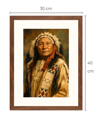 Uusi Intiaani art print kehystetty 30 cm x 40 cm