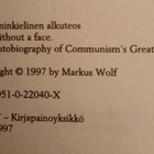 Markus Wolf. Kasvoton mies: mestarivakoojan muistelmat(sid.) - pikkukuva 3